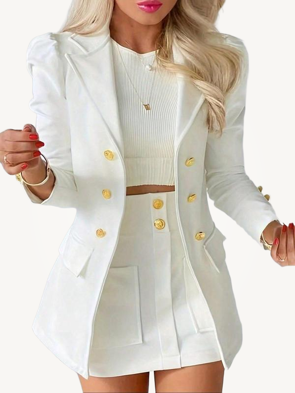 MAGDA™ - Elegant Two-Piece Blazer & Skirt Set for Winter & Fall Fashion