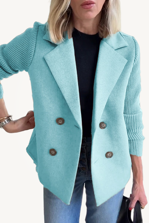 SORELLE™ - Elegant Knit-Sleeve Blazer