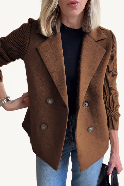 SORELLE™ - Elegant Knit-Sleeve Blazer