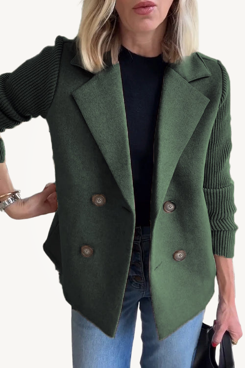 SORELLE™ - Elegant Knit-Sleeve Blazer