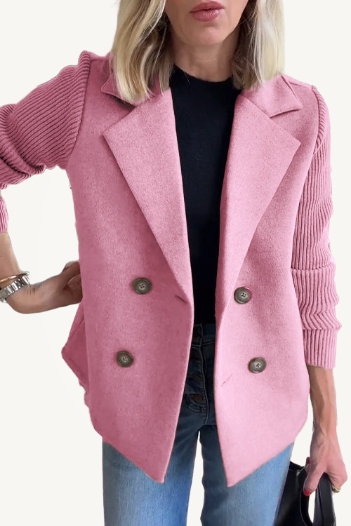 SORELLE™ - Elegant Knit-Sleeve Blazer