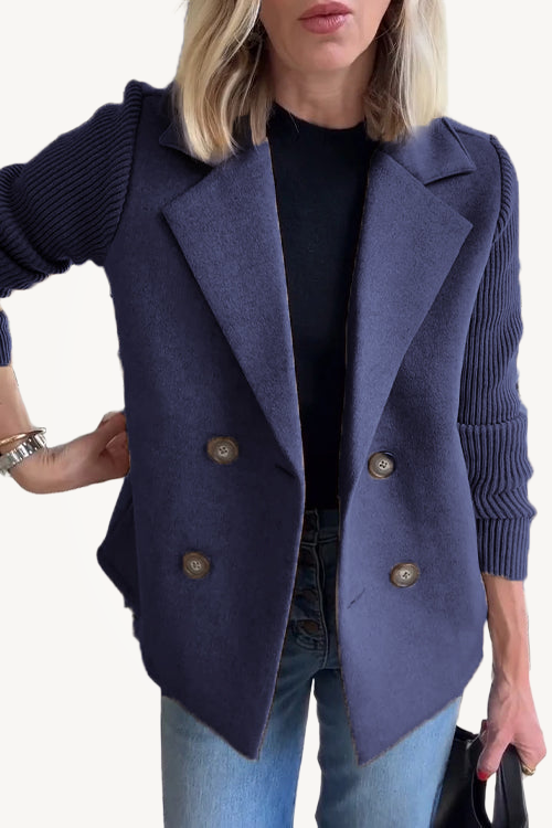 SORELLE™ - Elegant Knit-Sleeve Blazer