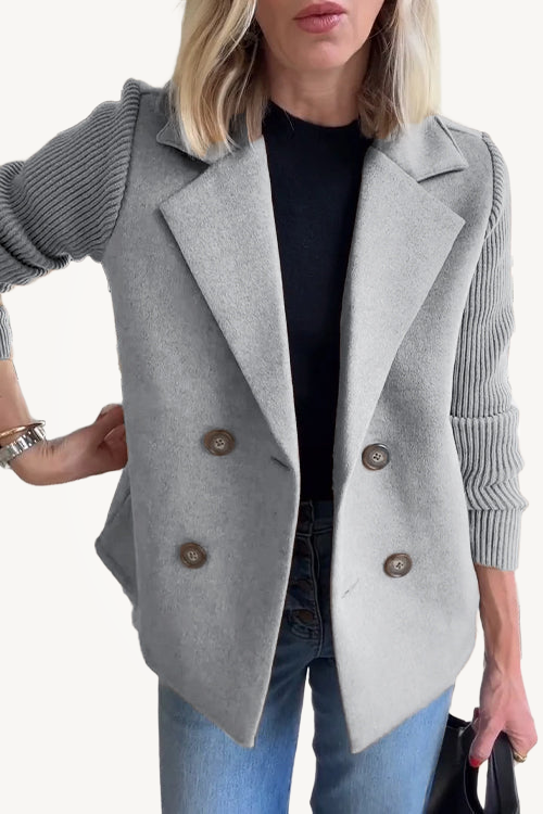 SORELLE™ - Elegant Knit-Sleeve Blazer