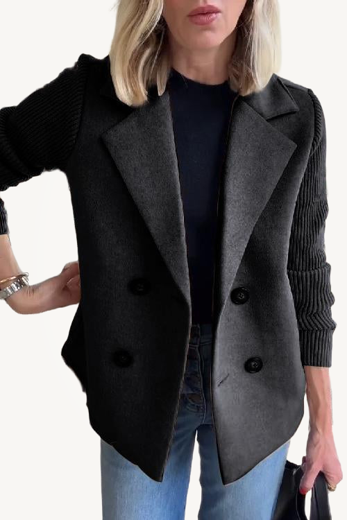 SORELLE™ - Elegant Knit-Sleeve Blazer