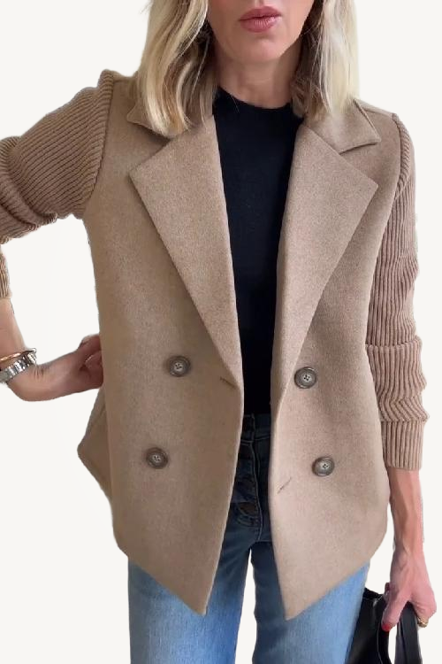 SORELLE™ - Elegant Knit-Sleeve Blazer