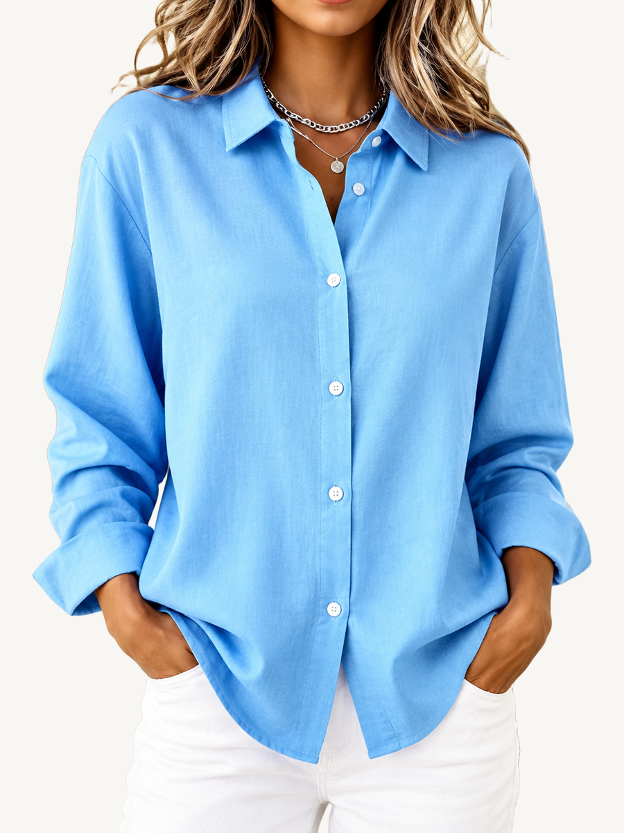 Mesa | Classic Solid Button Front Blouse