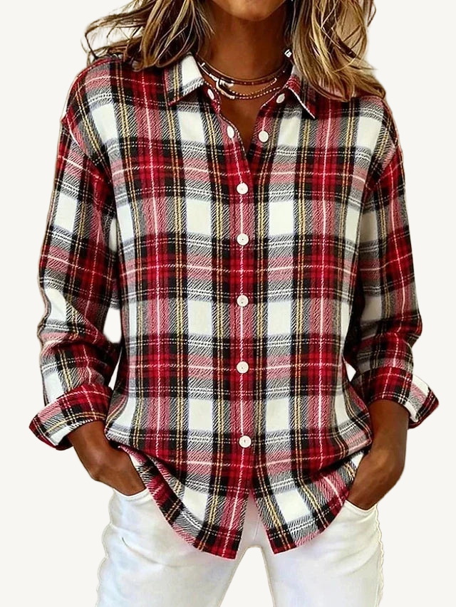 Madras | Multicolour Check Button-Front Blouse