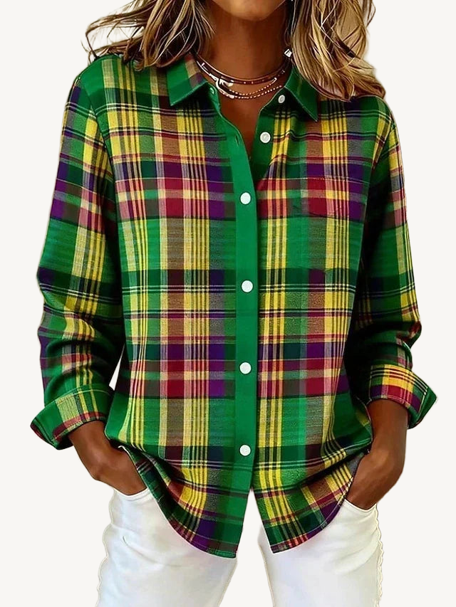 Madras | Multicolour Check Button-Front Blouse
