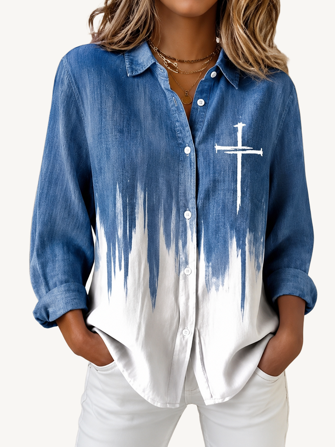 Cadie | Elegant Collared Button-Down Blouse
