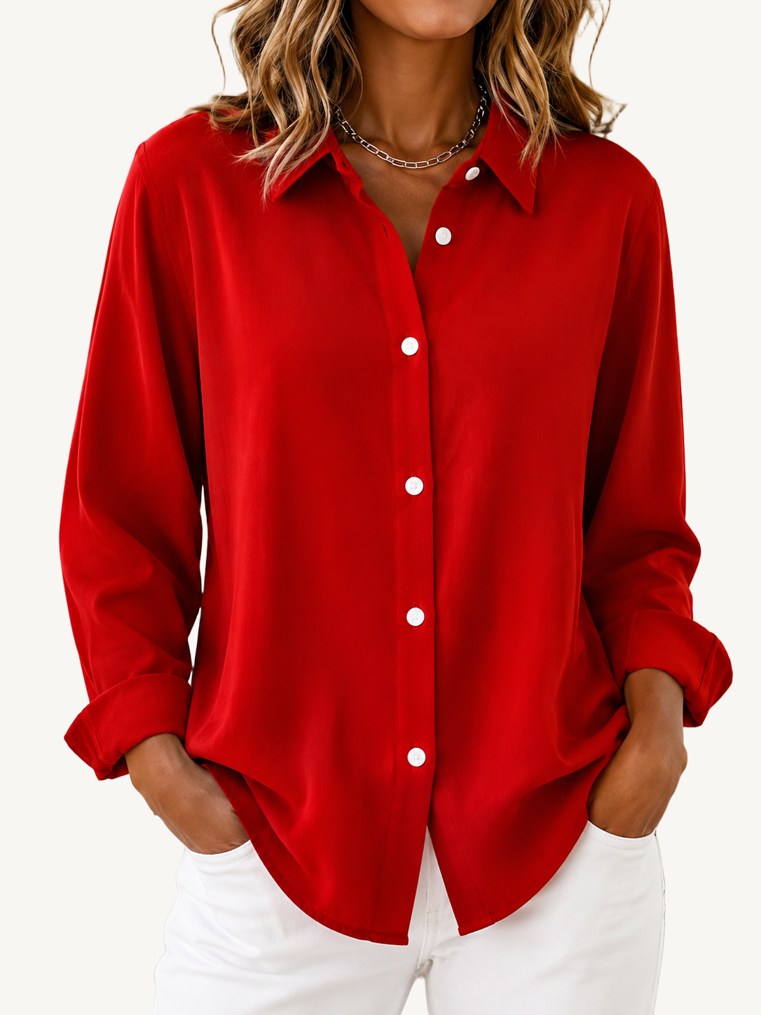 Cadie | Elegant Collared Button-Down Blouse