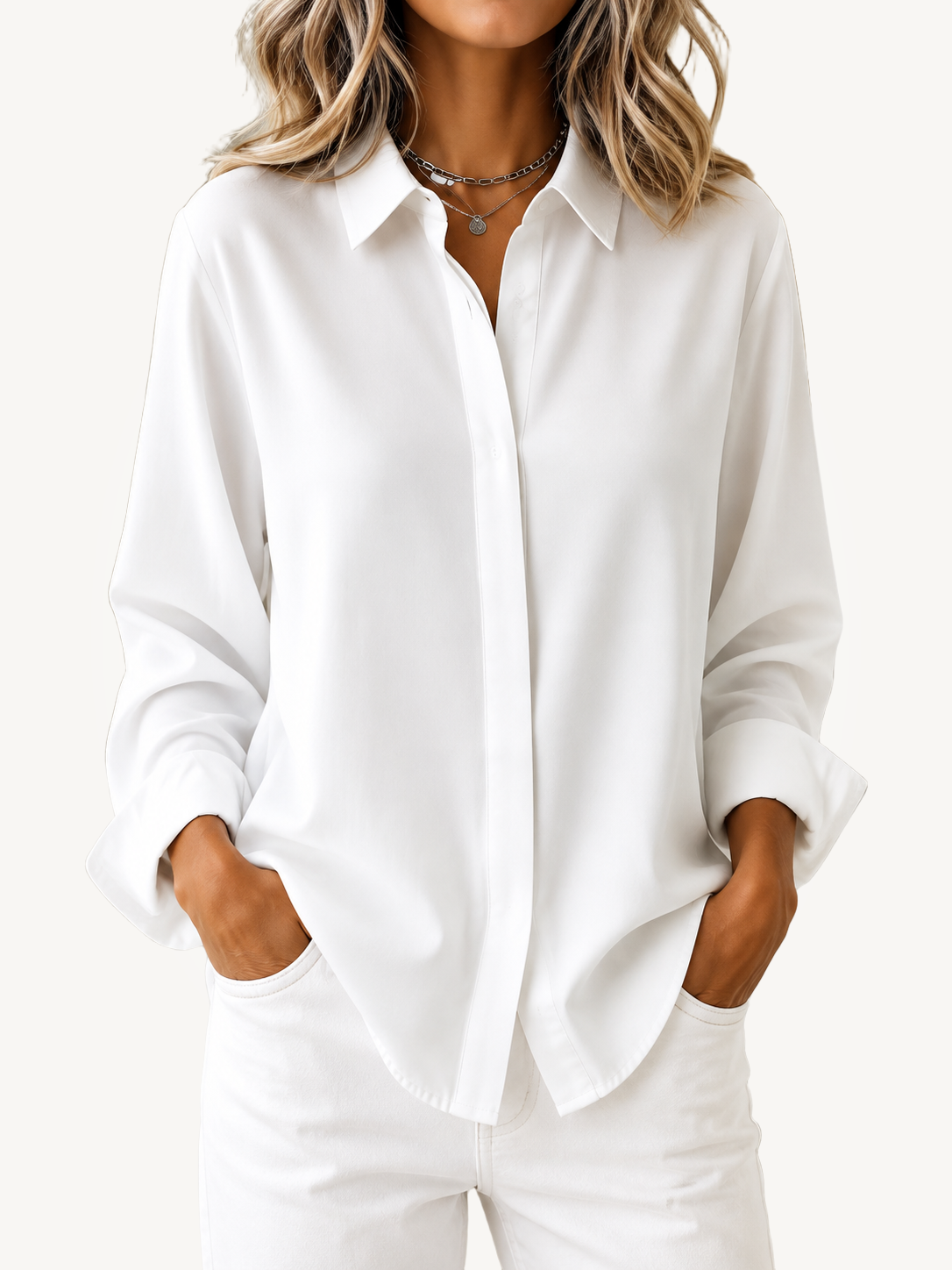 Cadie | Elegant Collared Button-Down Blouse