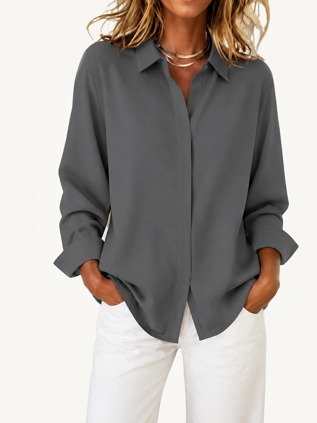 Cabana | Classic Hidden Button Front Blouse