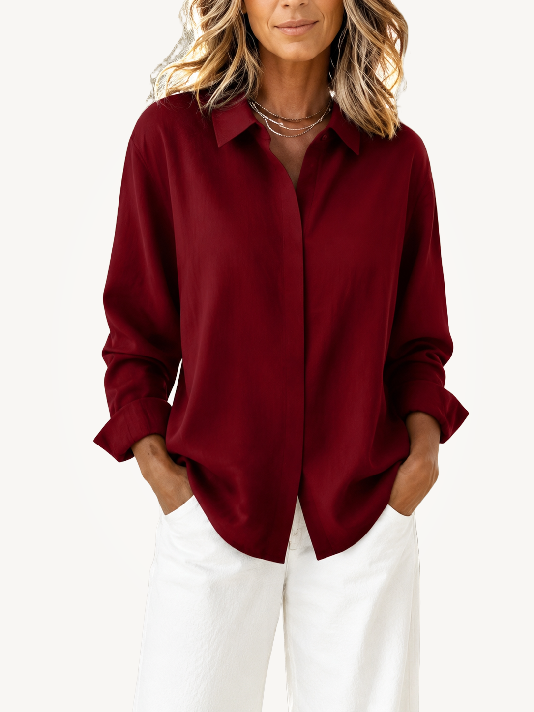 Cabana | Classic Hidden Button Front Blouse