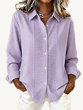 Breezy | Textured Stripe Button-Front Blouse