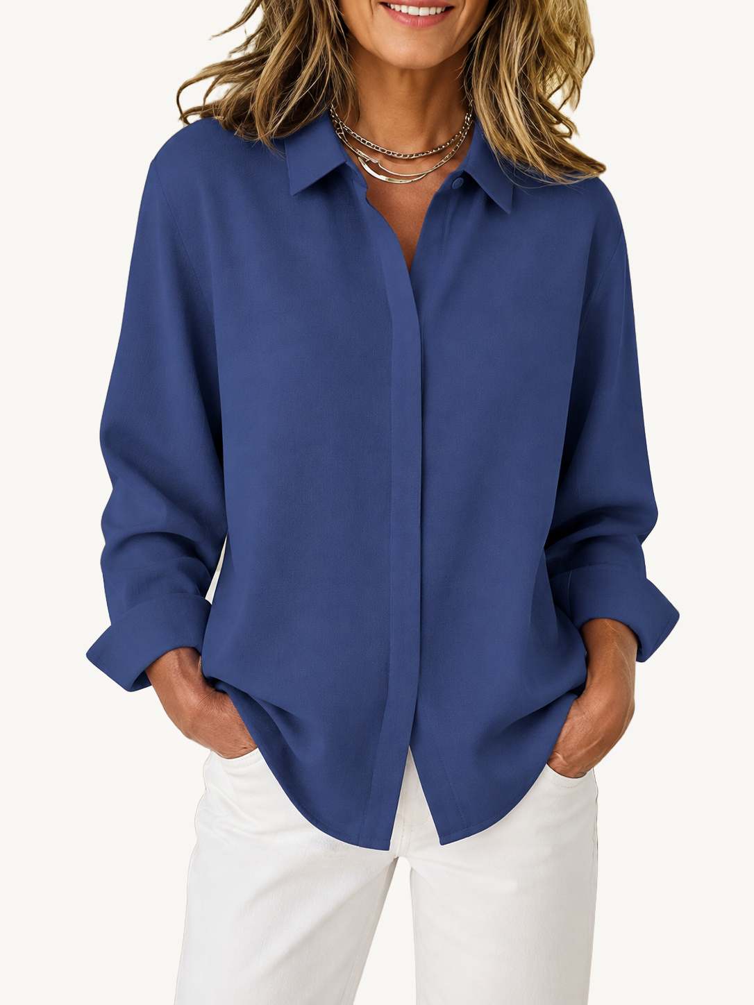 Beaumont | Relaxed Collared Button-Front Blouse