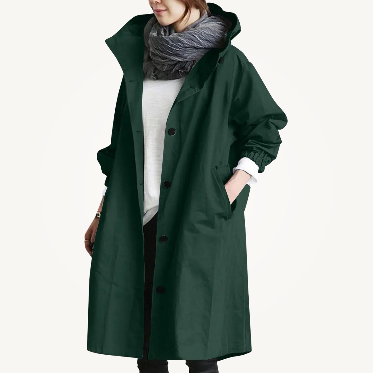 Catherine | Hooded Longline Trench Coat