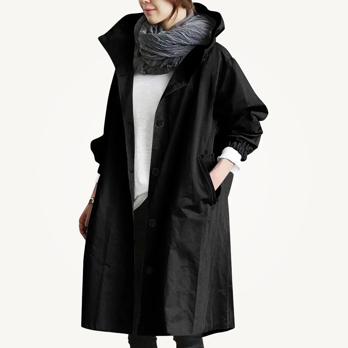 Catherine | Hooded Longline Trench Coat