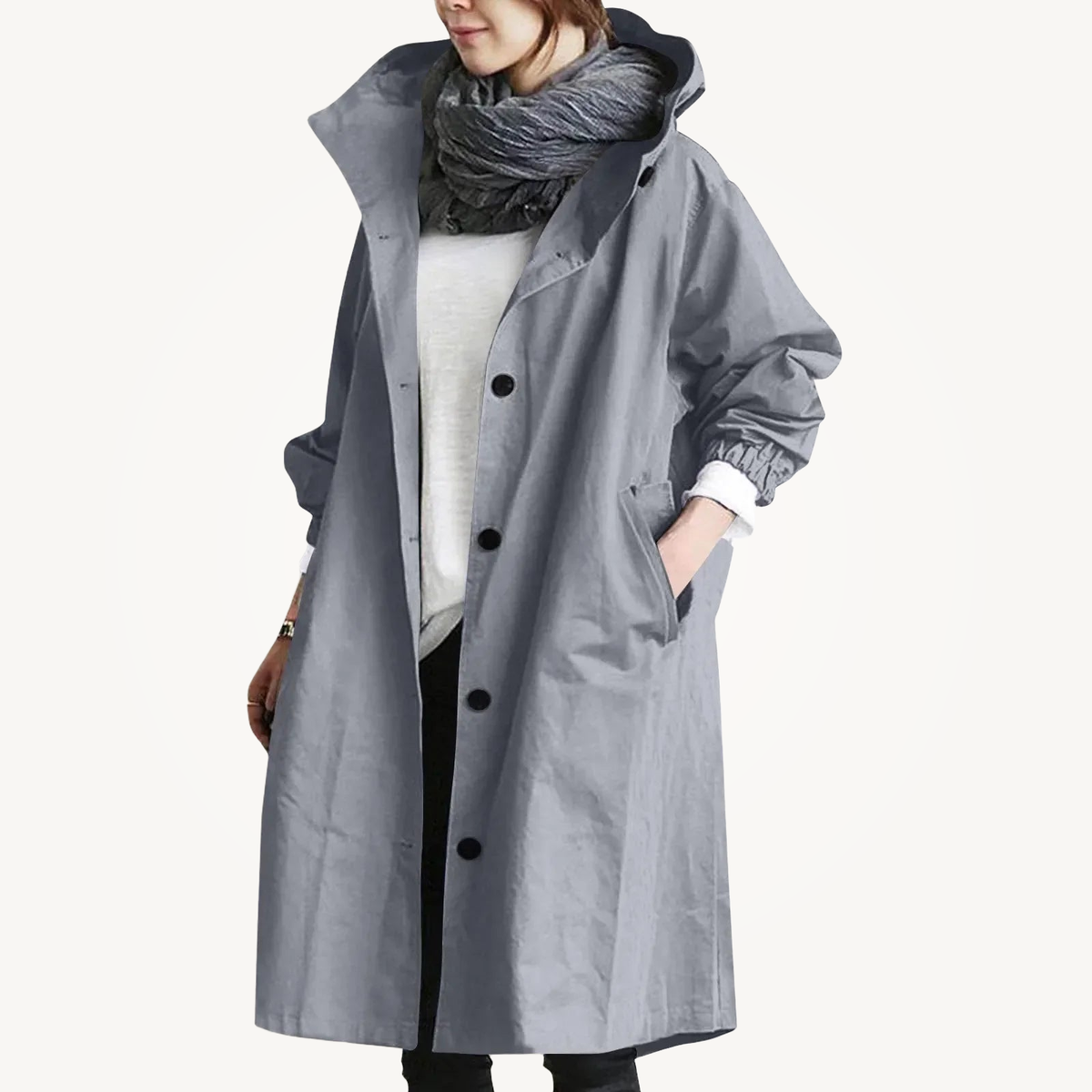 Catherine | Hooded Longline Trench Coat