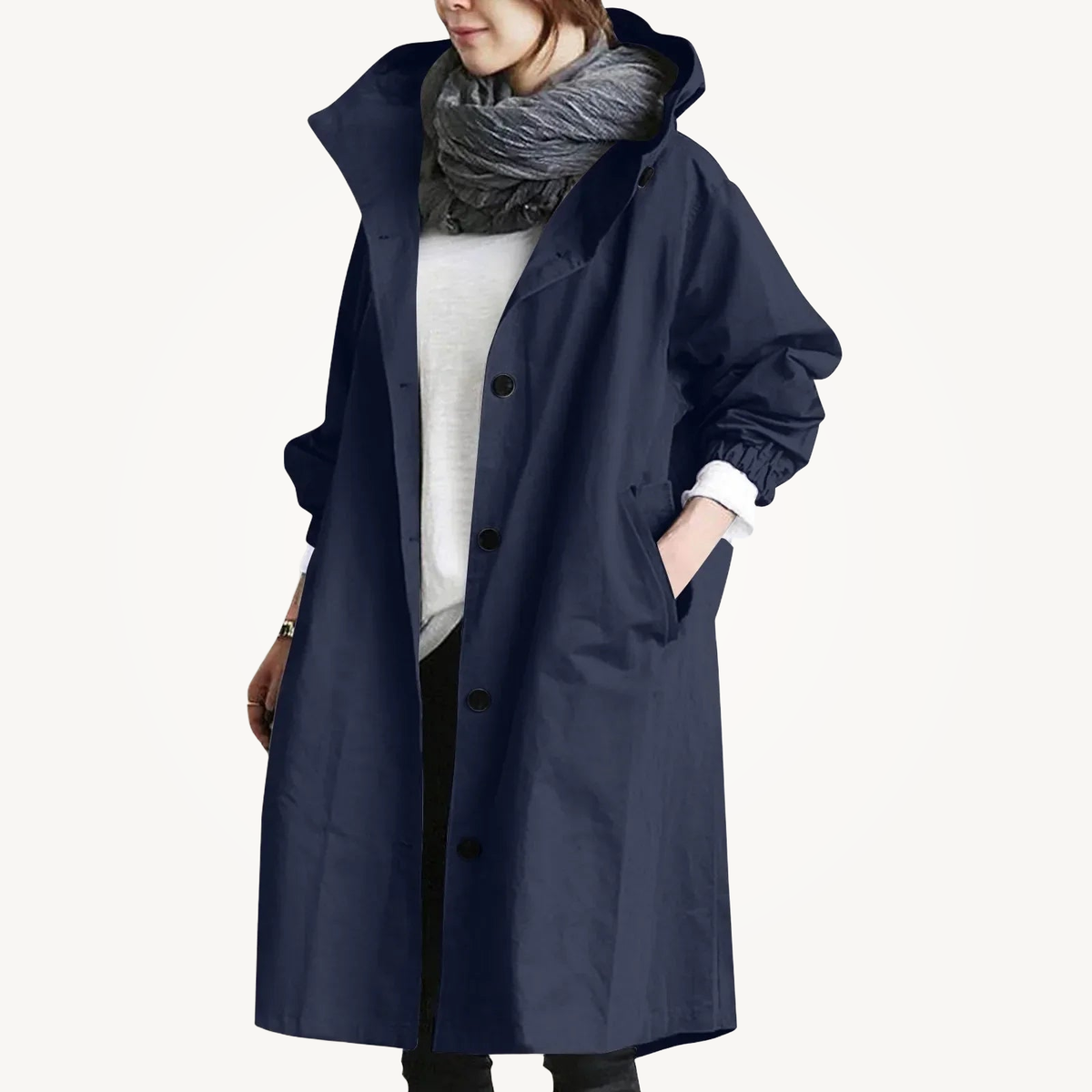 Catherine | Hooded Longline Trench Coat