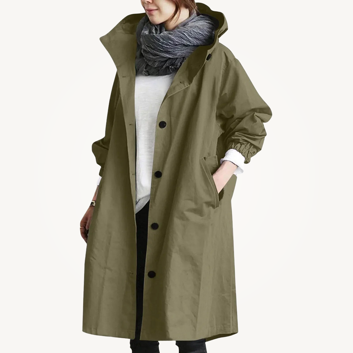 Catherine | Hooded Longline Trench Coat