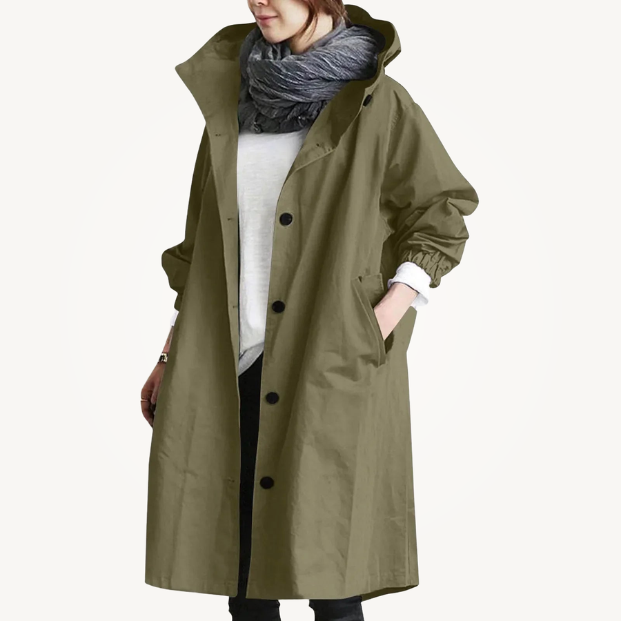 Catherine | Hooded Longline Trench Coat