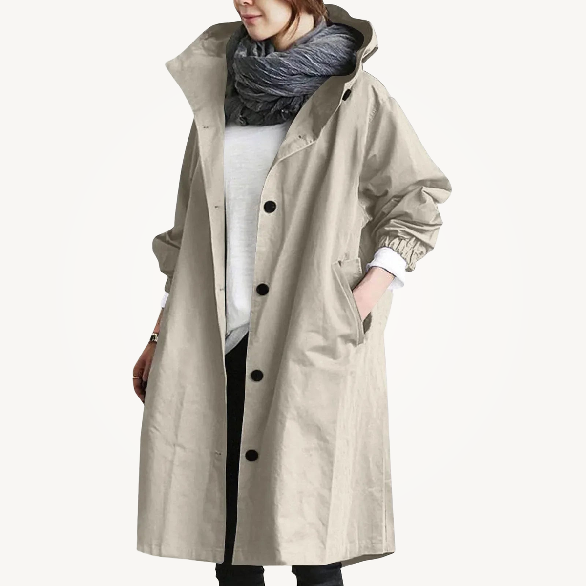 Catherine | Hooded Longline Trench Coat
