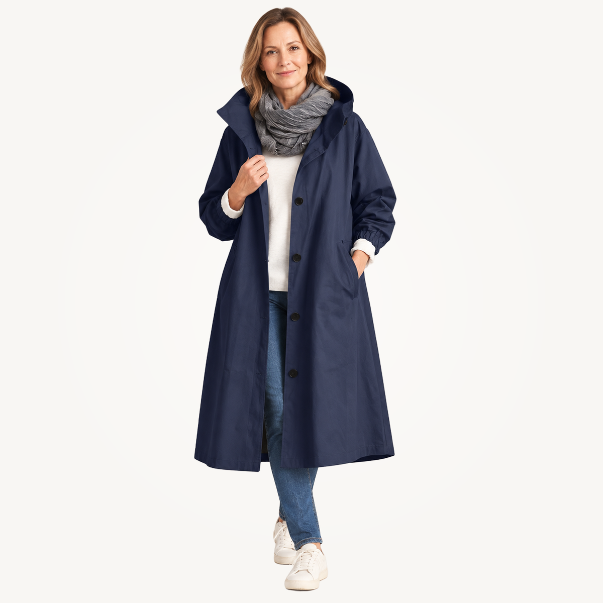 Catherine | Hooded Longline Trench Coat