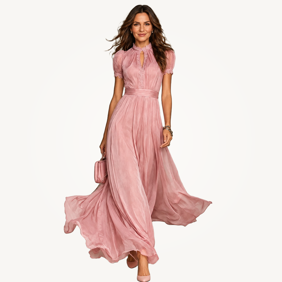 Elsa | Ruffle Neck Pleated Dress