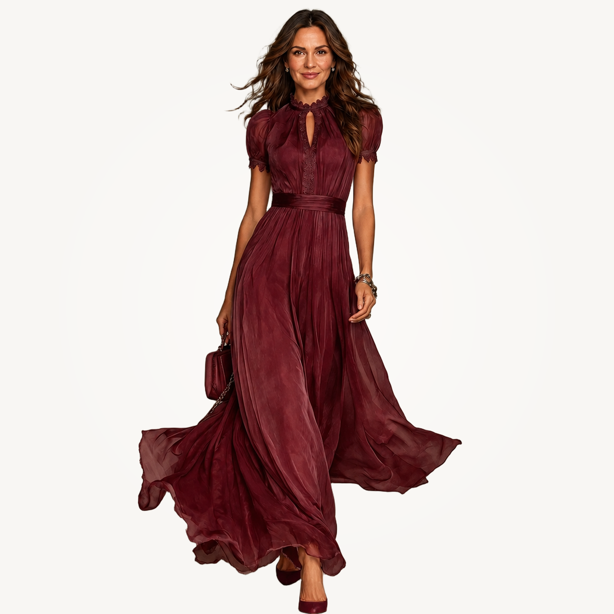 Elsa | Ruffle Neck Pleated Dress