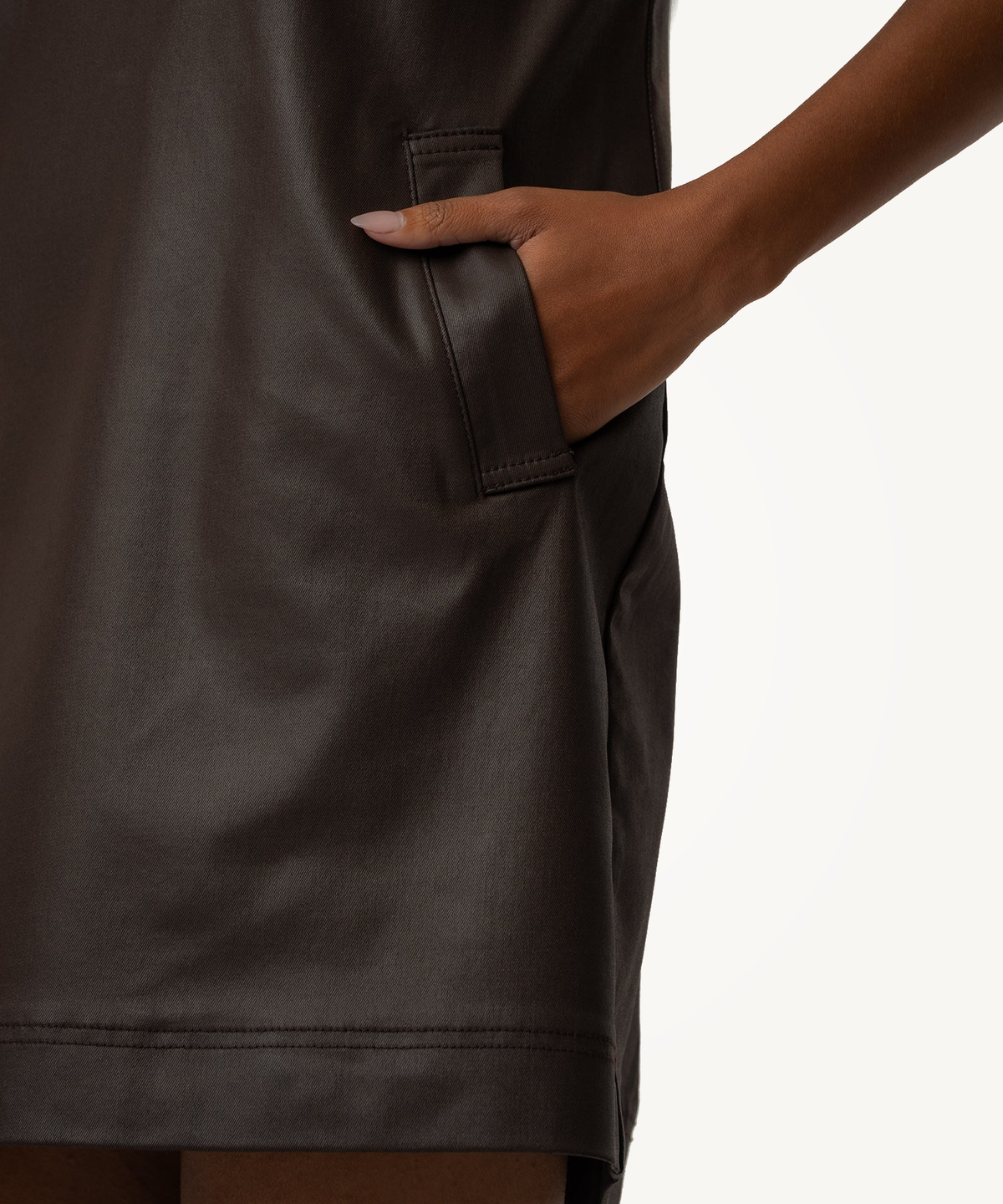 Tatiana Coated Dress in Chocolate