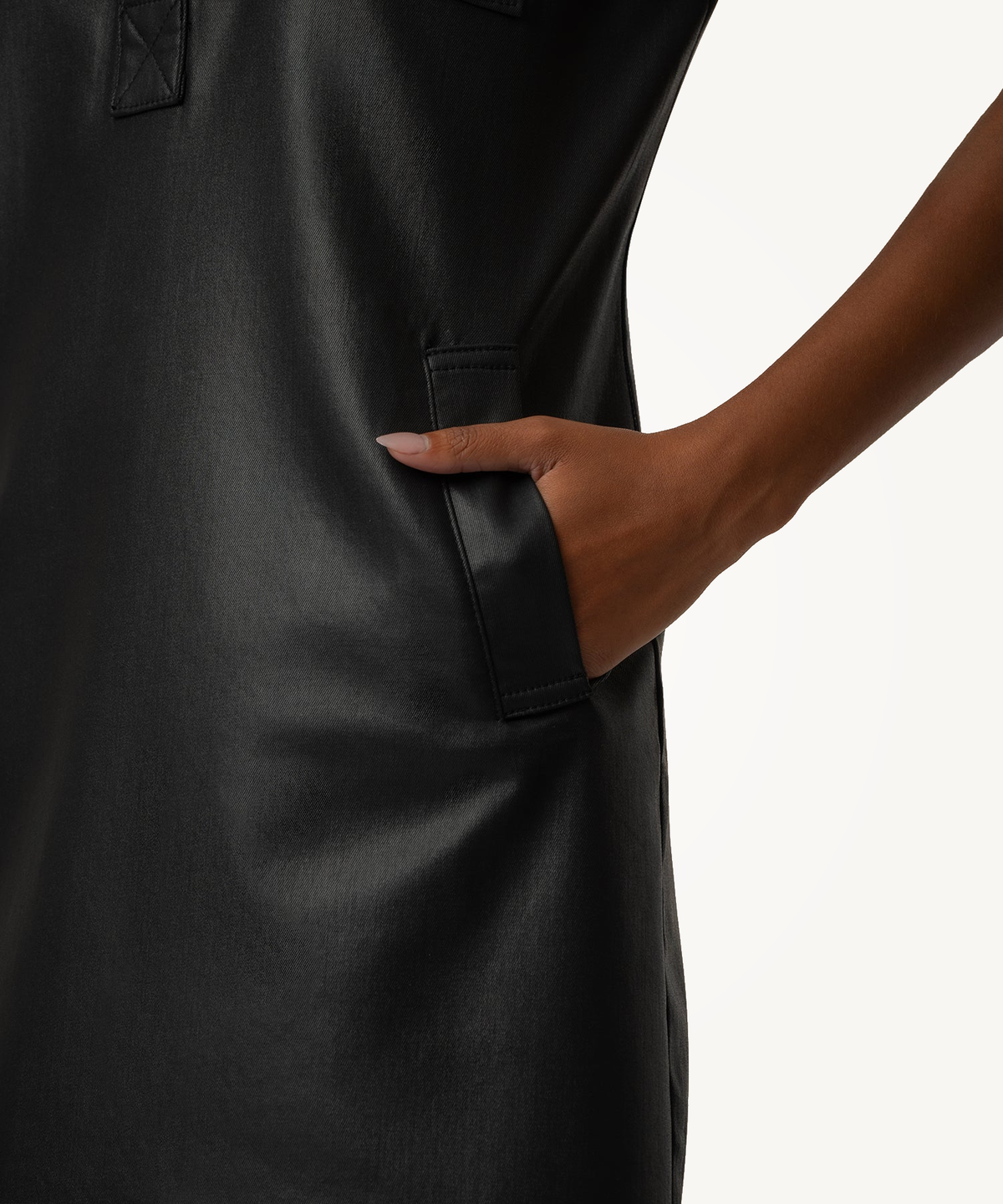 Tatiana Coated Dress in Black
