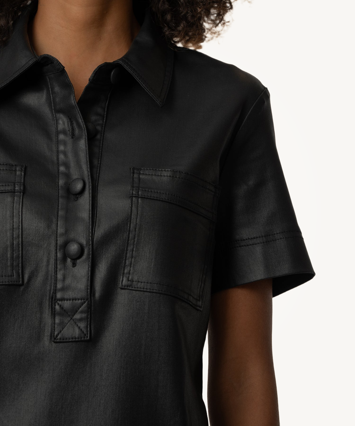 Tatiana Coated Dress in Black