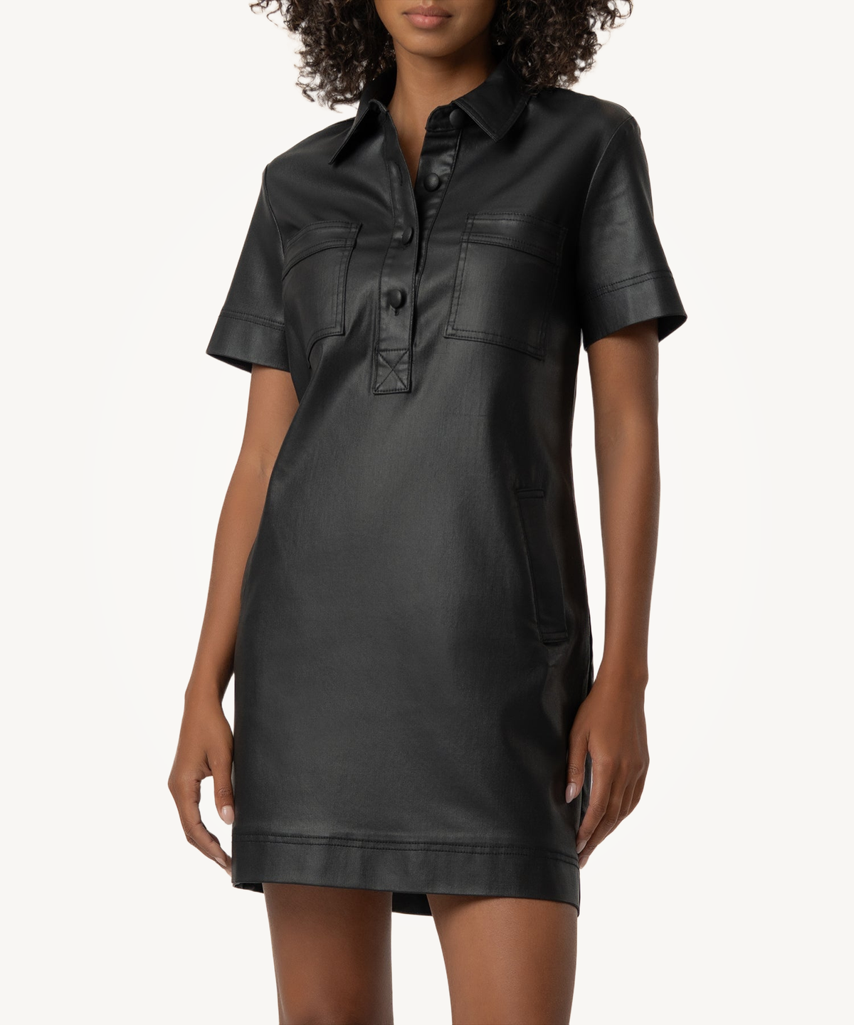 Tatiana Coated Dress in Black
