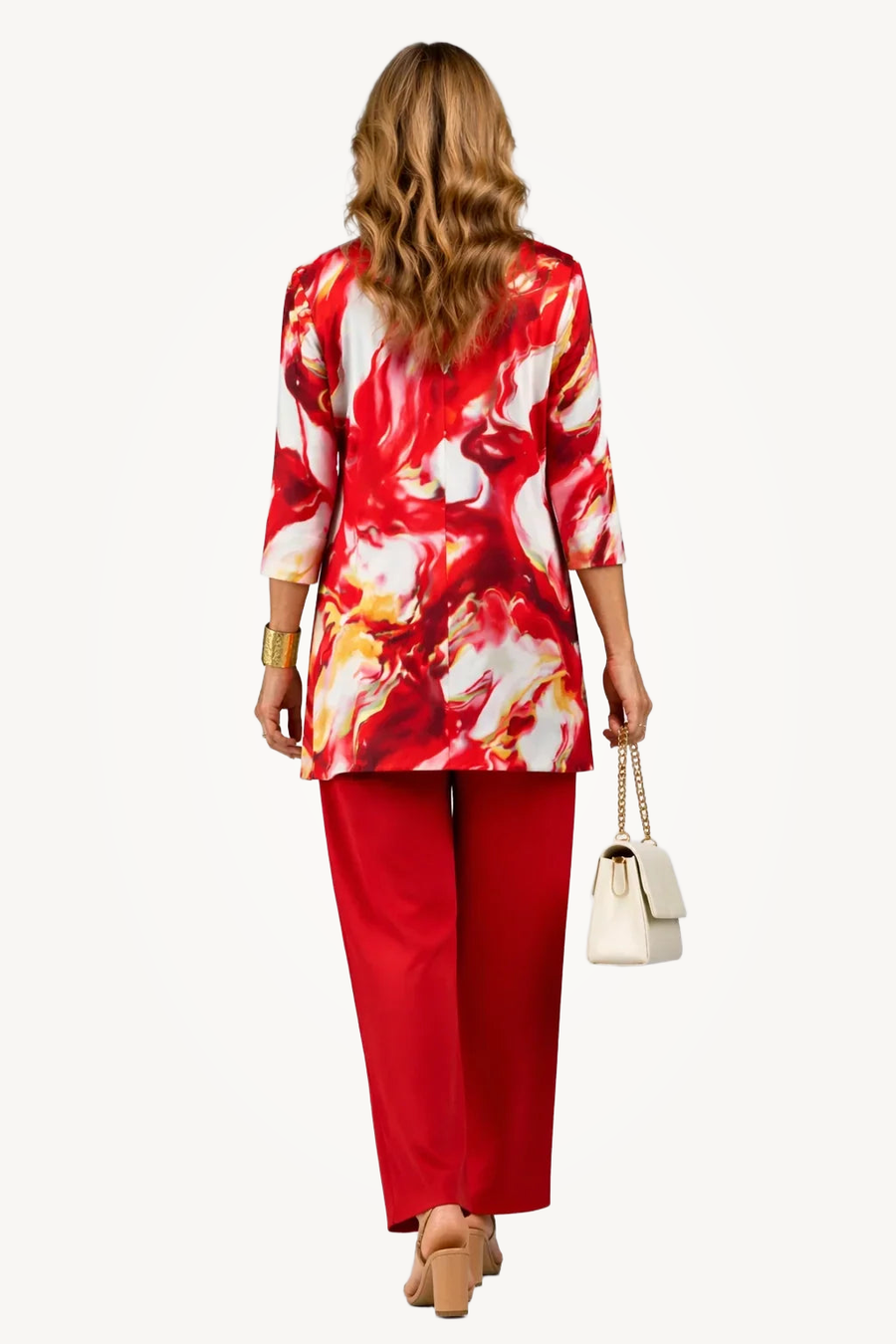 Theodora | Red Swirl-Print Three-Piece Outfit