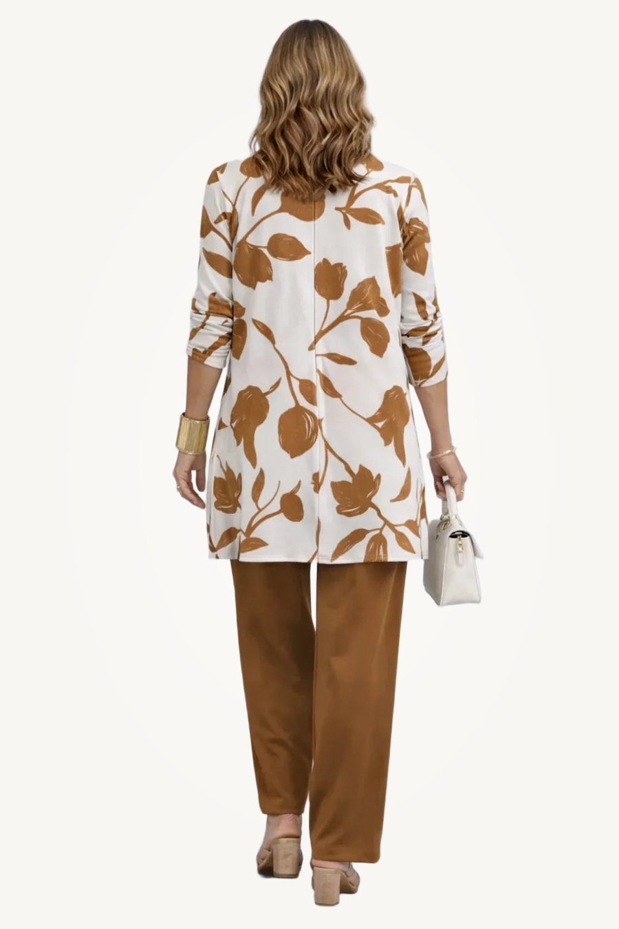 Henrietta | Caramel Leaf-Print Three-Piece Set
