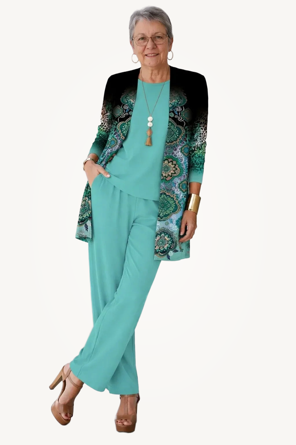 Cassandra | Turquoise Mandala Three-Piece Set